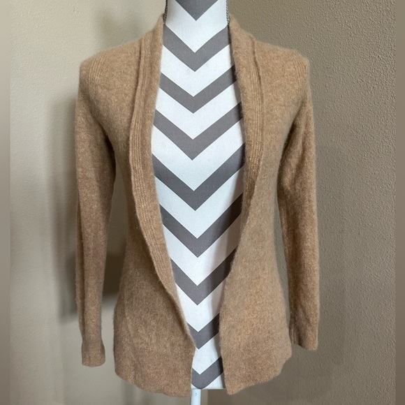 SAKS FIFTH AVENUE Tan Cashmere Sweater/cardigan, EUC! - Picture 1 of 7